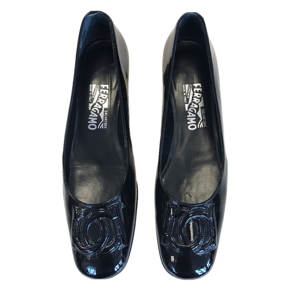 Salvatore Ferragamo Patent Leather Loafer Heels